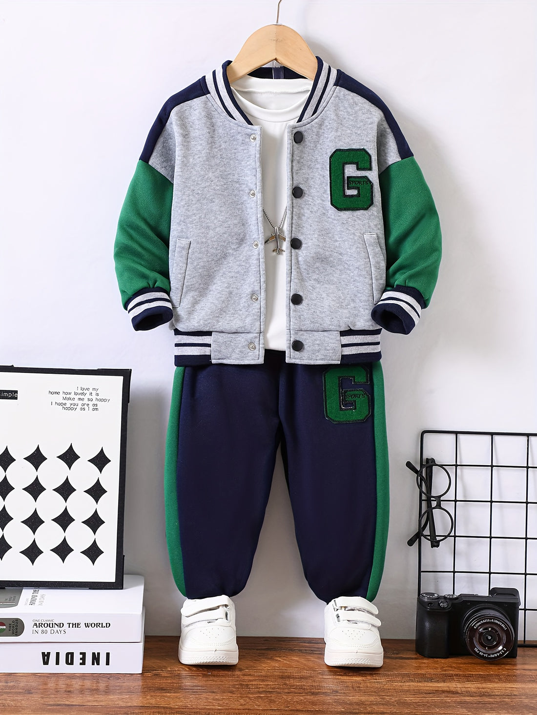 VigoSource Boys Spring and Autumn Casual Outfit Featuring a Long-sleeve...