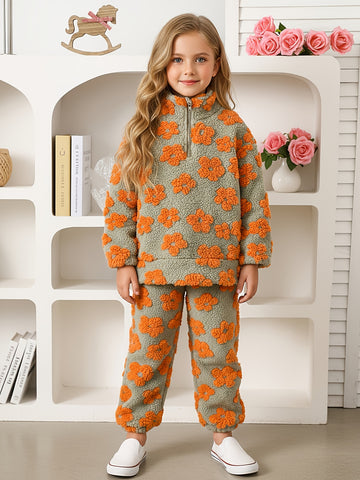 VigoSource Girls Floral Long Sleeve Knit Pants 2