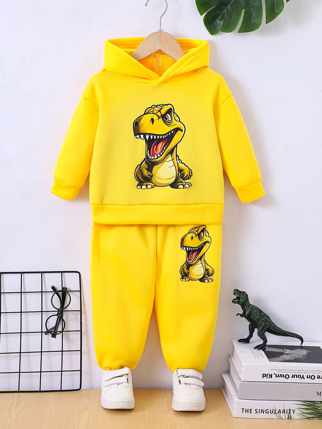 VigoSource Boys Spring and Autumn Hooded Long-sleeved Cute Dinosaur Swe...