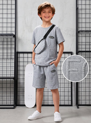 VigoSource Boys 3pcs Summer Casual Set with Easy Basic Short Sleeves and Short