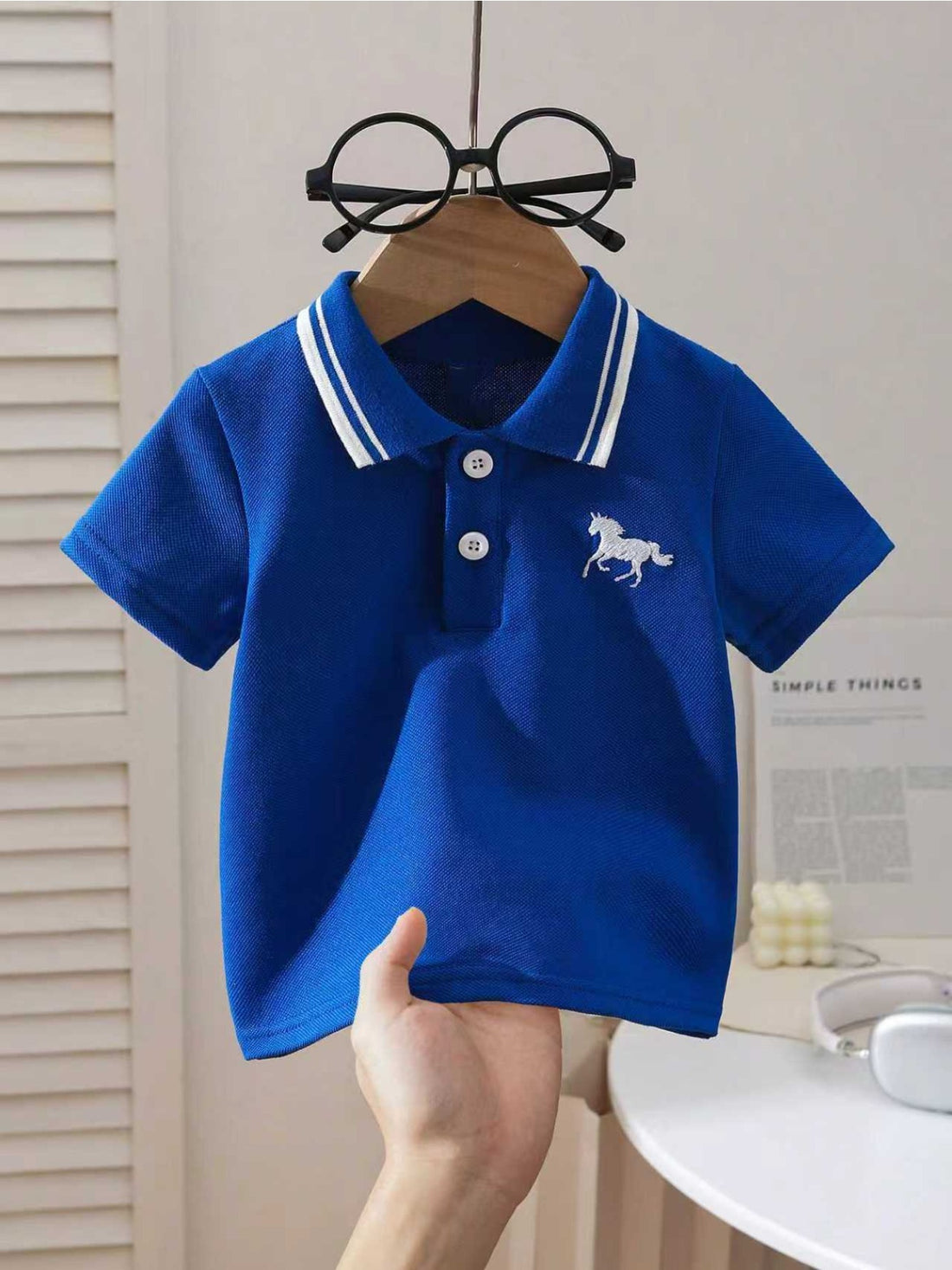VigoSource Boys This Blue Short-sleeve Polo Shirt Features a Ea...