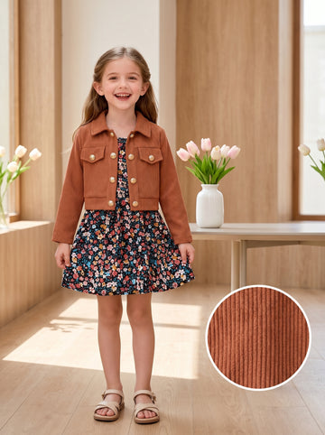 VigoSource Girls Spring/autumn Casual Lapel Long-sleeve Button-up Solid...
