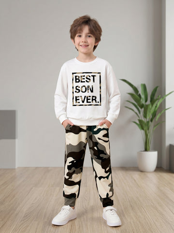VigoSource Boys Spring and Autumn Outfit Featuring a Camouflage Hoodie ...