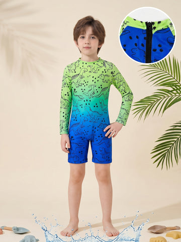 VigoSource Boys Spring/summer Cartoon Dinosaur Gradient One-piece Swims...