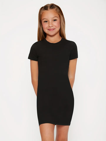 VigoSource Girls Solid Knit Solid Color Dresses - Summer