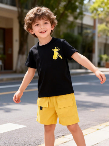VigoSource Boys Spring/summer Comfortable Fashion Cartoon Giraffe