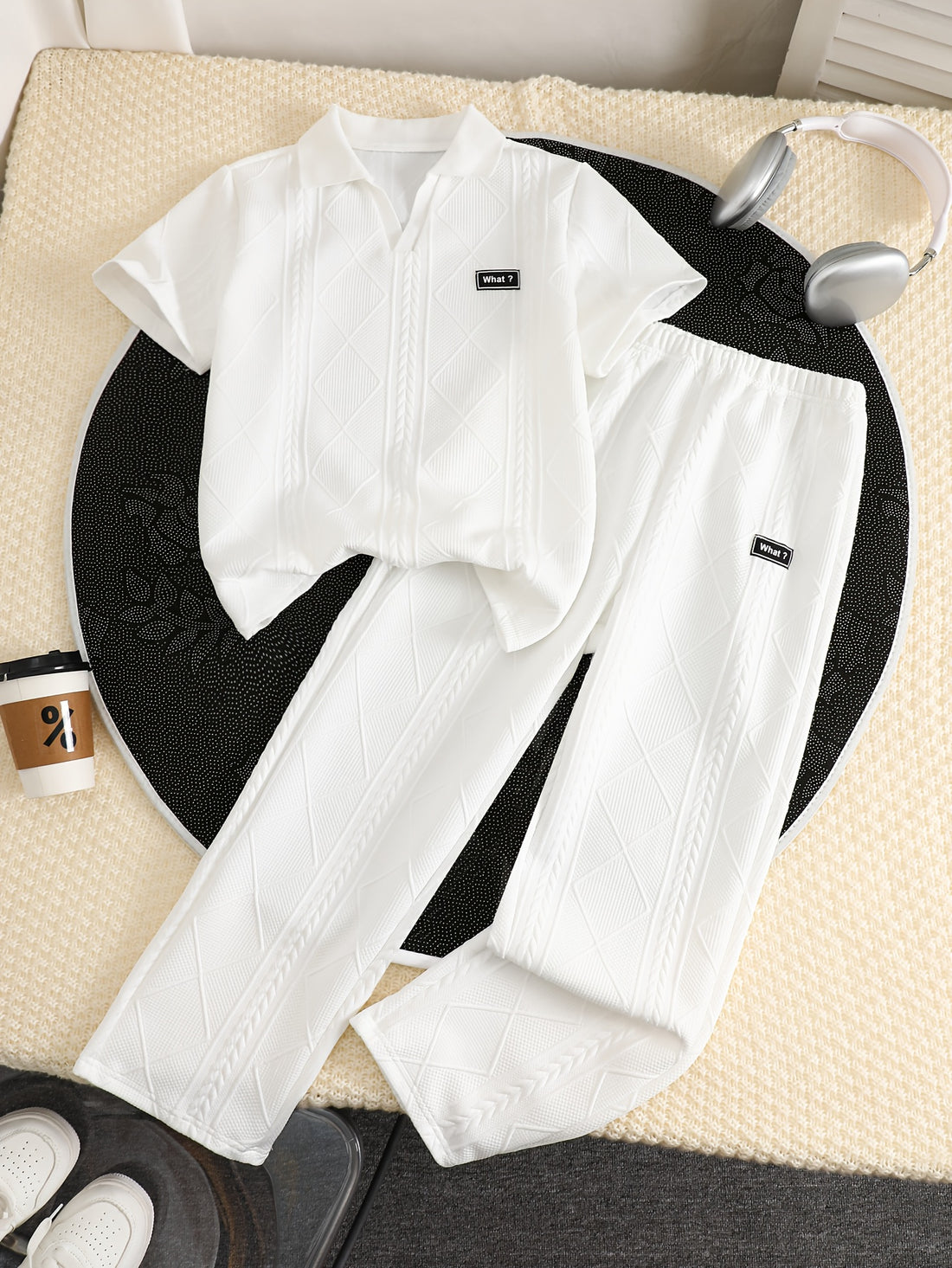 VigoSource Boys Spring/summer Casual Lapel Short-sleeve Shirt + Solid ...