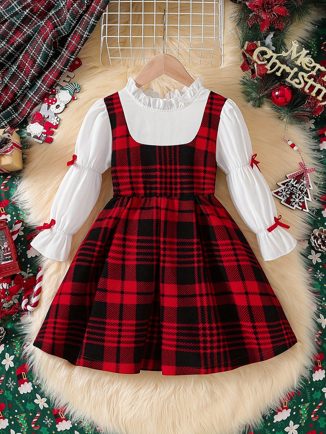 VigoSource Girls Plaid Knit Outfit Set