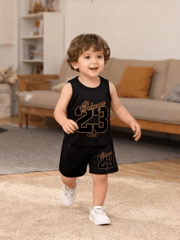 VigoSource Boys Summer Outfit Featuring a Sleeveless Ro...
