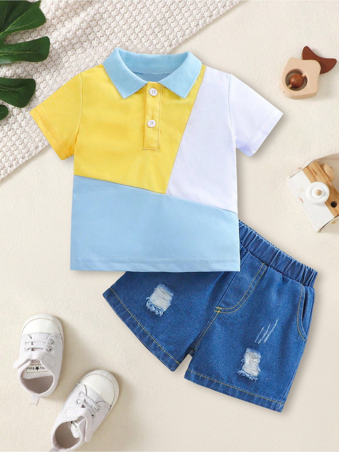 VigoSource Boys Summer New Color Blocking Patchwork