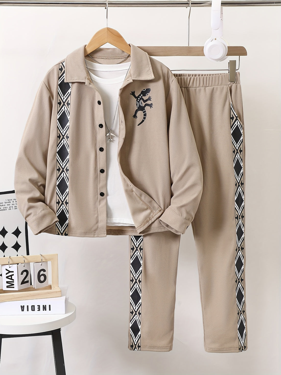 VigoSource Boys Spring/autumn Casual Outfit: Button- Collared Long Slee...