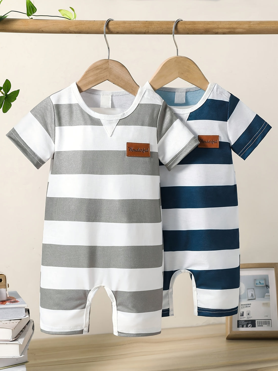 VigoSource Boys Summer New Color Block Striped Casual Comfortable Jumpsuit 2p...