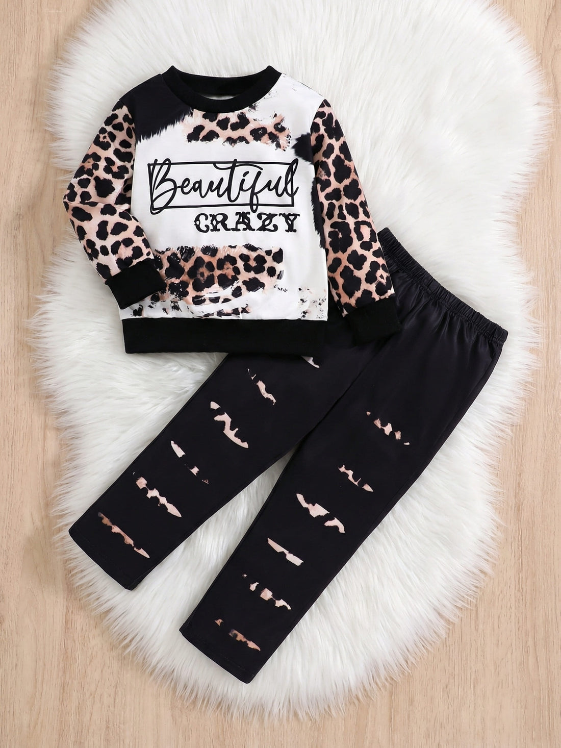 VigoSource Girls 2pcs Set, Spring/autumn Fashion Leopard Print Long-sle...