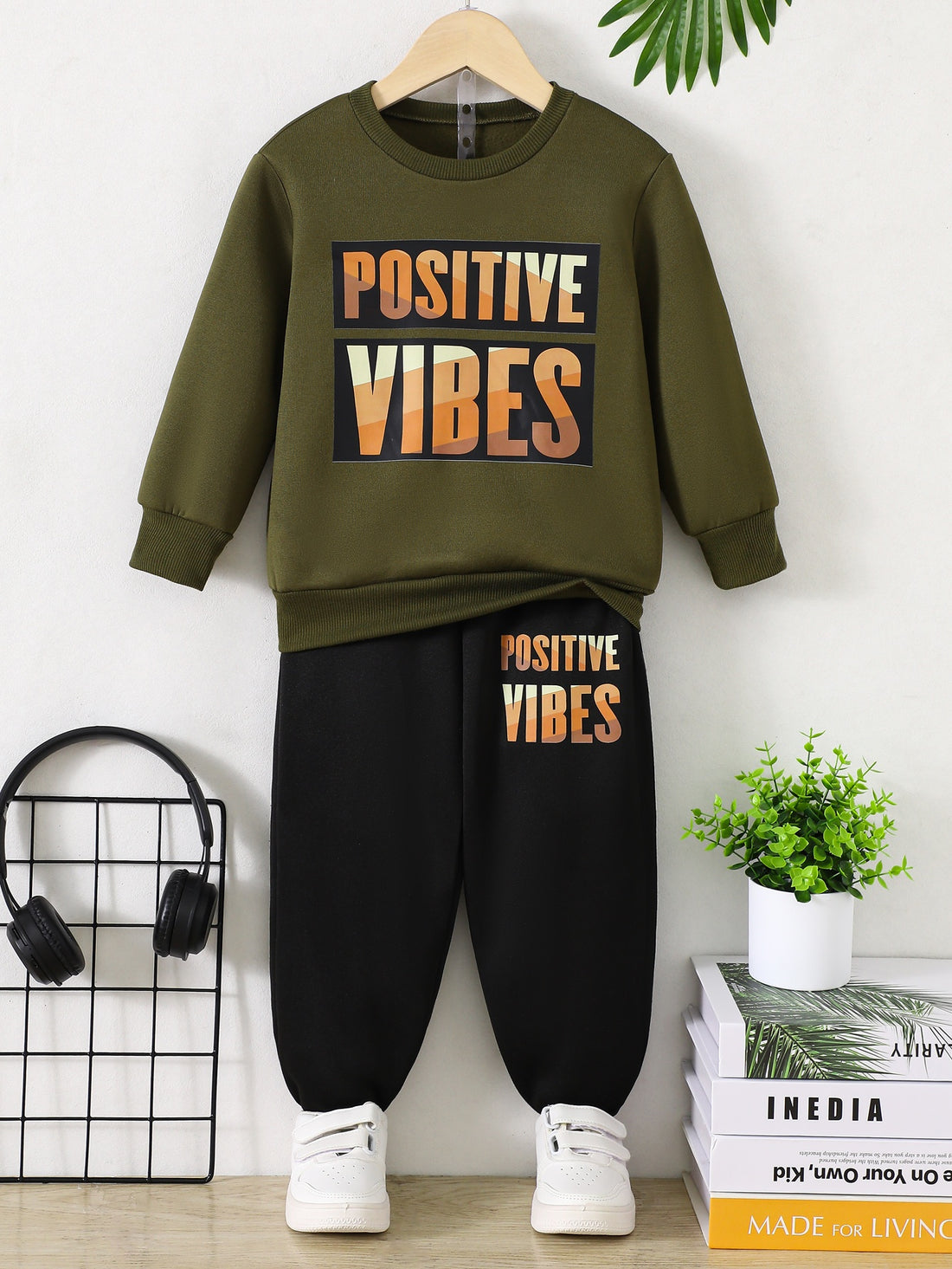 VigoSource Boys Autumn/winter New Loose Fashion Letter Print Crew Neck ...