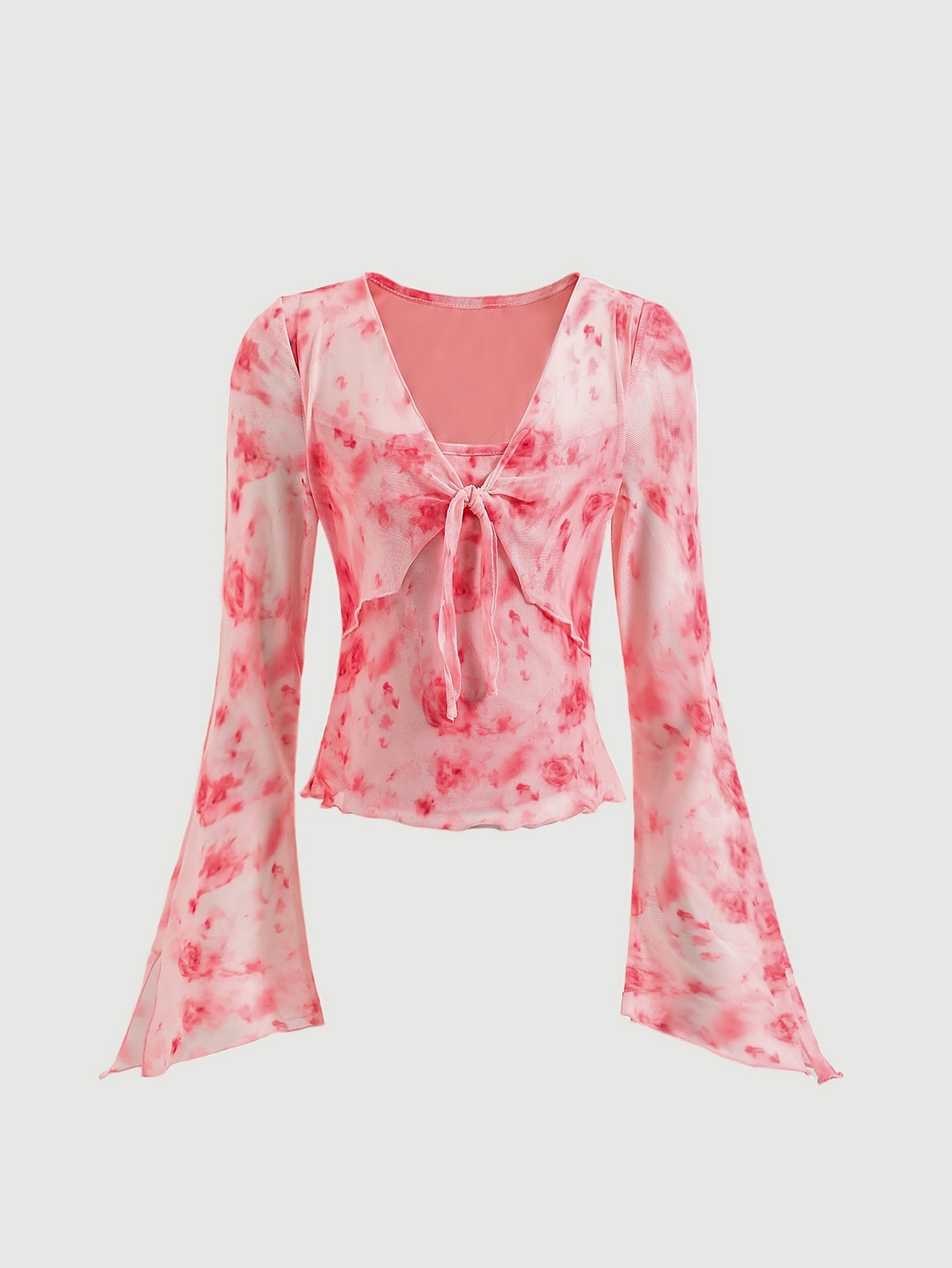 VigoSource Girls Floral Knit V-Neck Floral Tops - Spring/autumn