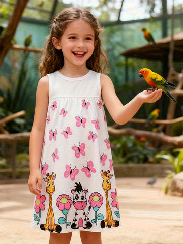 VigoSource Girls Cartoon Knit Sleeveless Dresses - Summer