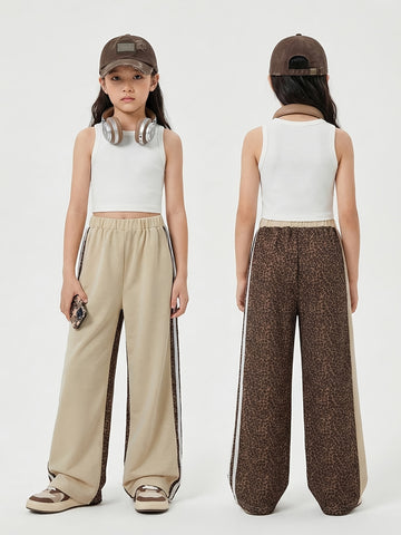 VigoSource Girls Leopard Wide Leg Knit Outfit Set