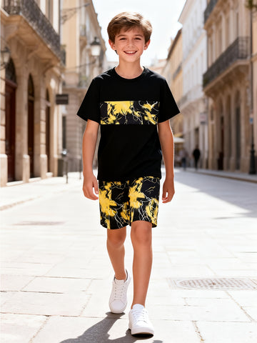 VigoSource Boys Summer New Arrival Casual Versatile Round Neck Short Sl...