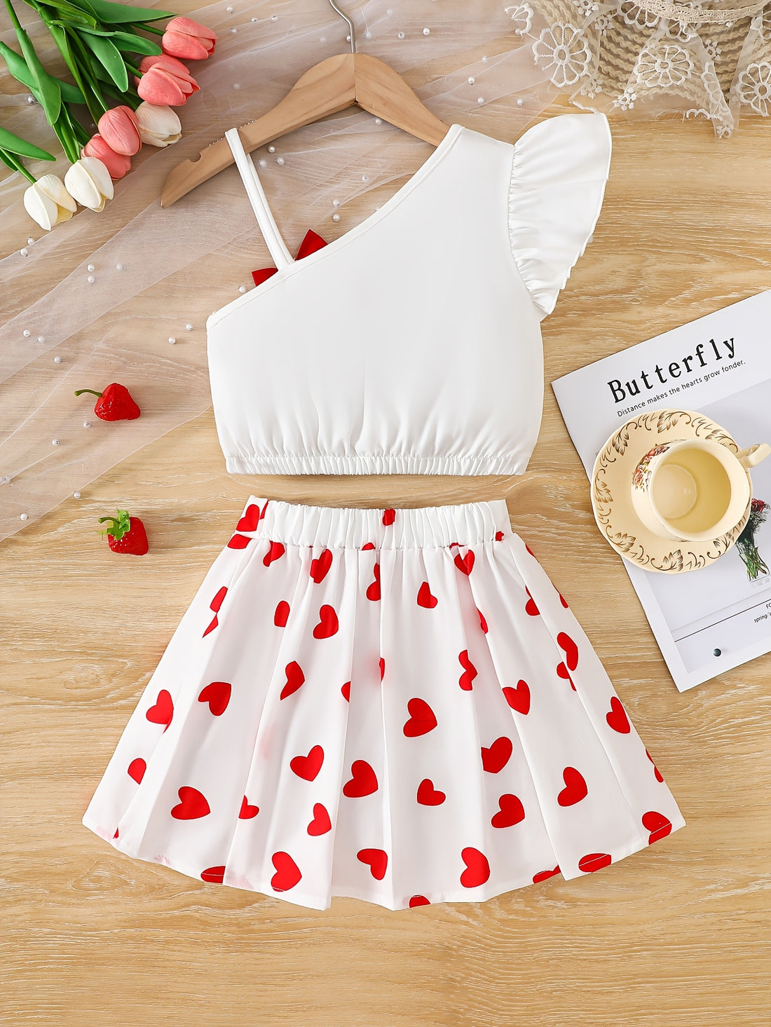 VigoSource Girls Heart Print Sleeveless Pants