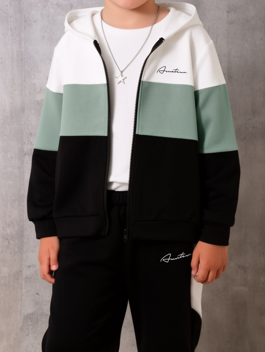 VigoSource Boys Autumn Fashion Letter Hooded Zipper Long-sleeved To...