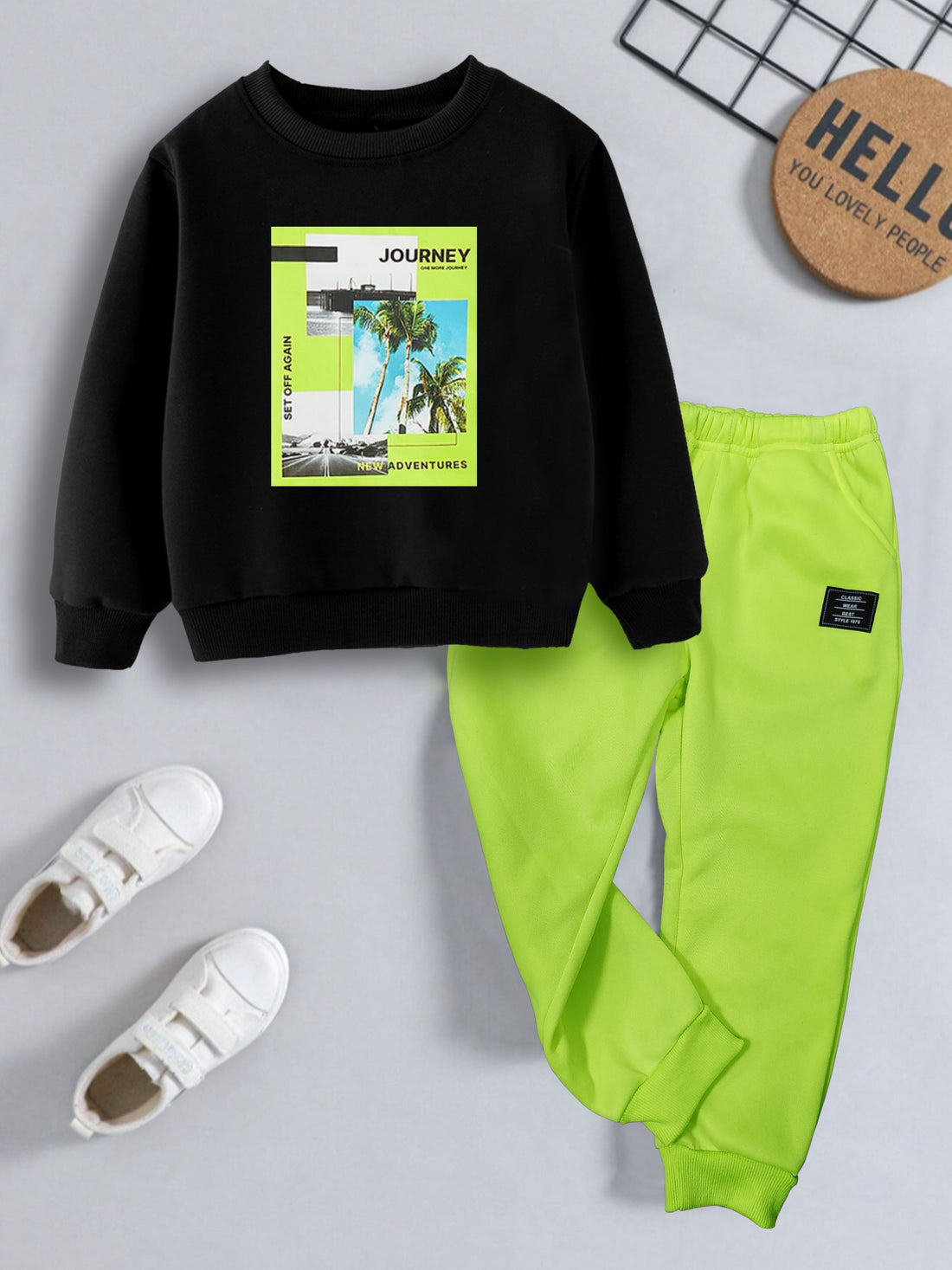VigoSource Boys Spring and Autumn Outfit, a Trendy and Loose Two-piece ...