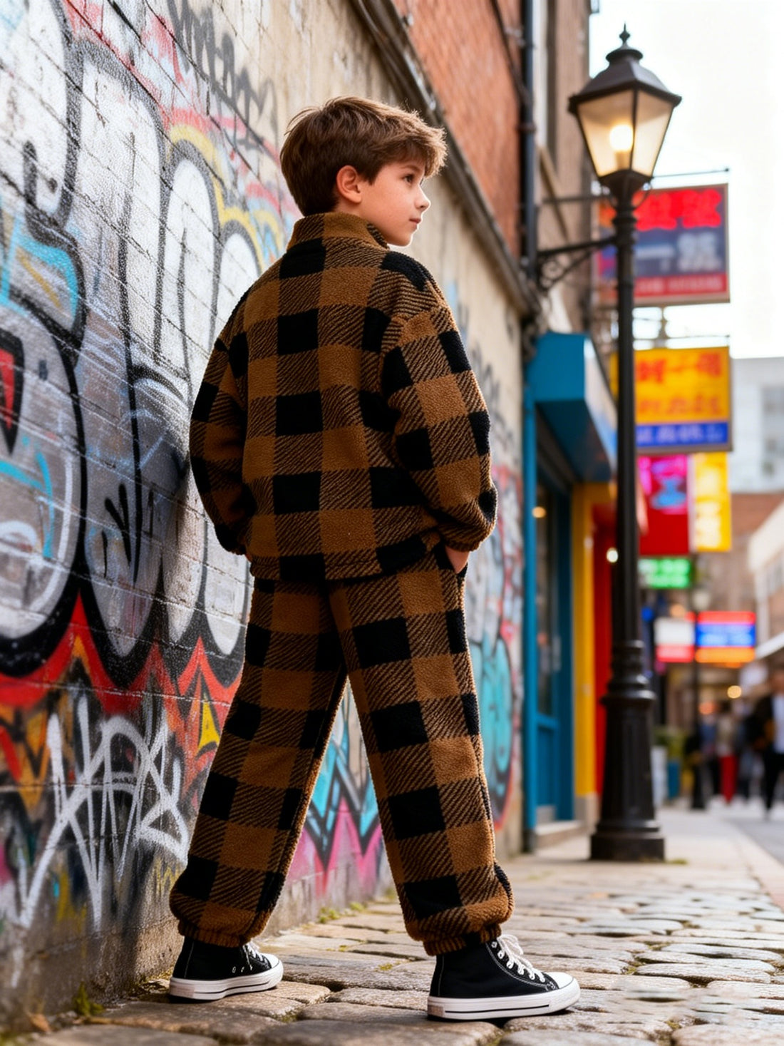 VigoSource Boys Plaid Knit Long Sleeve Pants - Spring/autumn