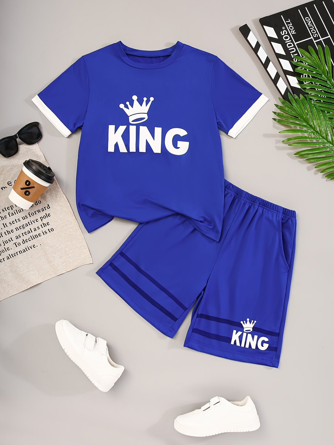 VigoSource Boys 2pcs Summer Fashion Basic Easy T-Shirt Shorts Set, for Outdoor