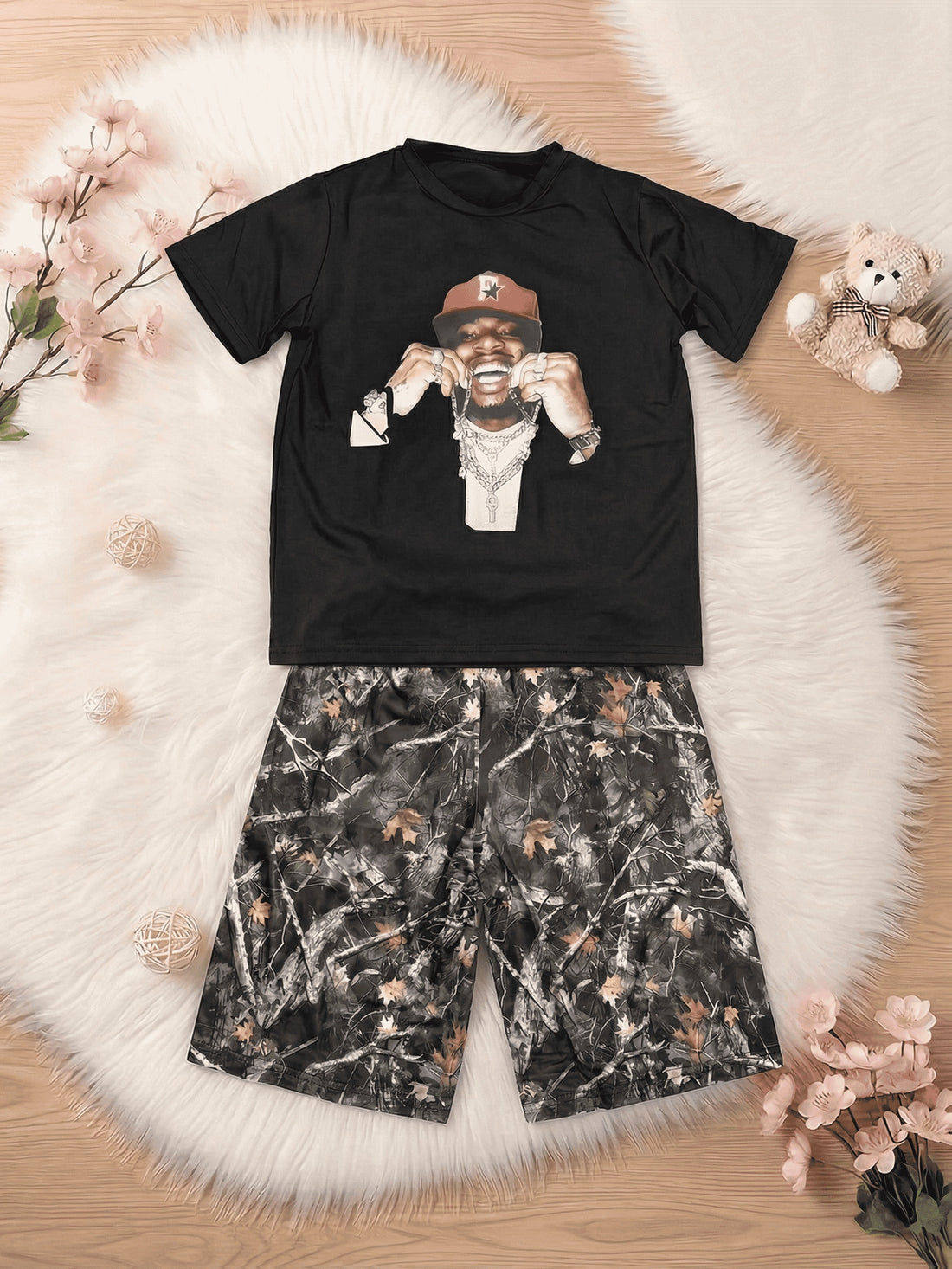 VigoSource Boys 2pcs Set of Spring and Summer Round Neck Casual Short-s...